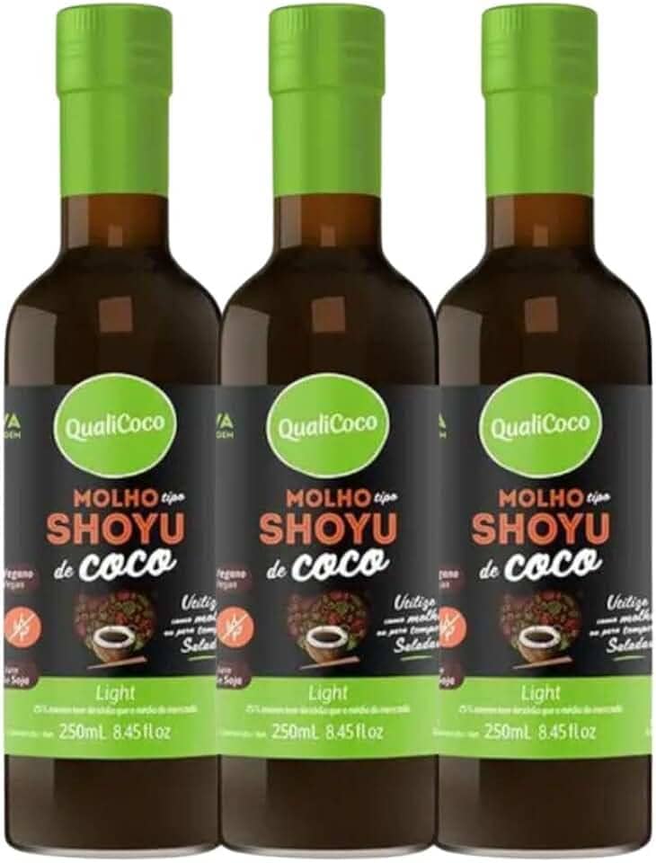 Shoyu de Coco Light Qualicoco - 3 unidades de 250ml