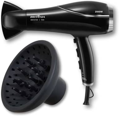 Secador de Cabelo Britânia 2100W Íons Bivolt BSC2150 com Difusor de Cachos