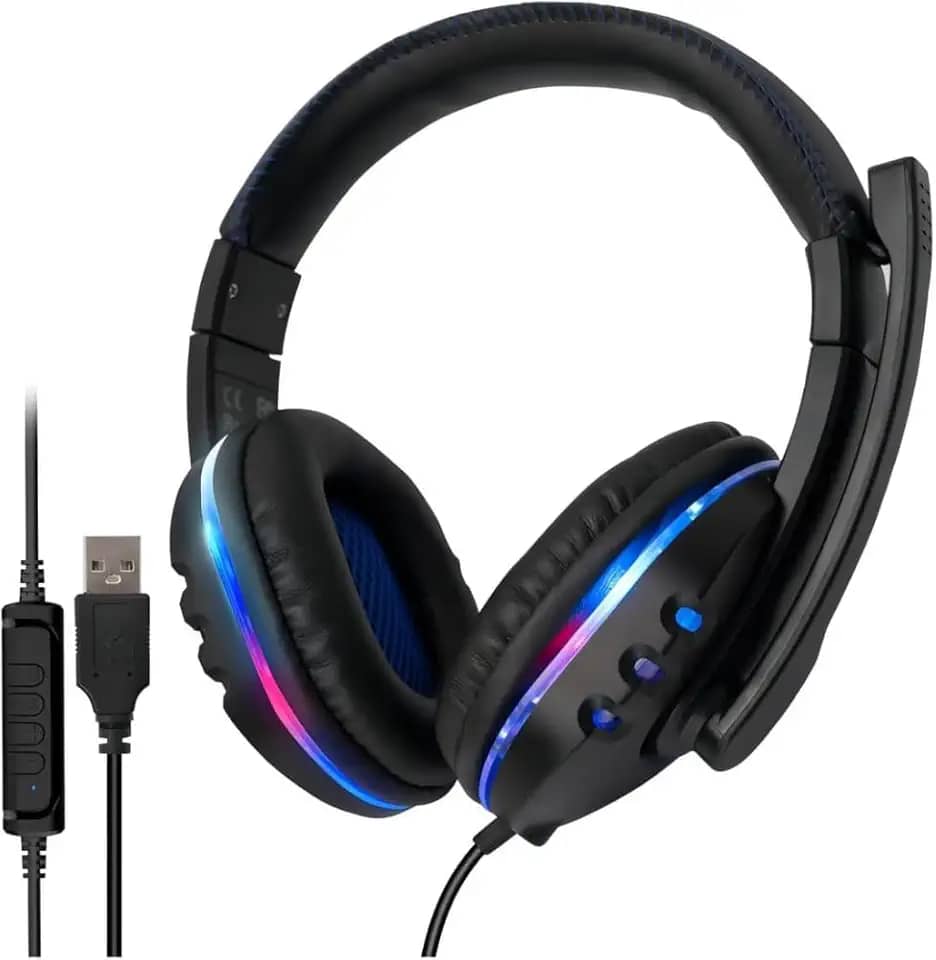 Headset Fone de Ouvido Gamer Pro Microfones Com As Almofadas omnidirecional Com Cancelamento de Ruído Melhor Desempenho Compatível com PC, Principais Games e Consoles, Celular