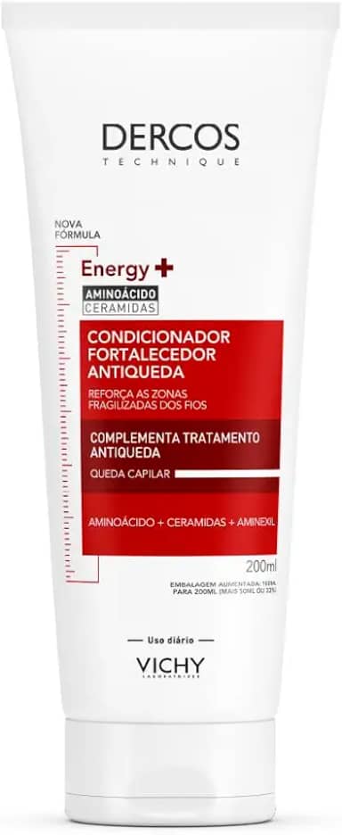 Vichy Dercos Energy+ Condicionador Fortalecedor Antiqueda com Aminexil, Aminoácidos e Ceramidas, Reduz Quebra, Reforça Estrutura dos Fios, Aumenta Resistência Capilar, 200ml