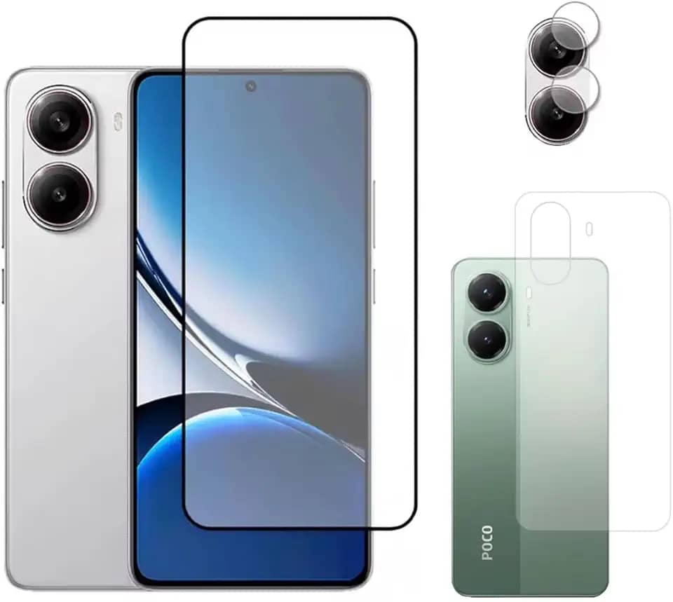 Película 3d 9d para Poco X7 Pro + Película Traseira Hidrogel + Pelicula Proteção Camera