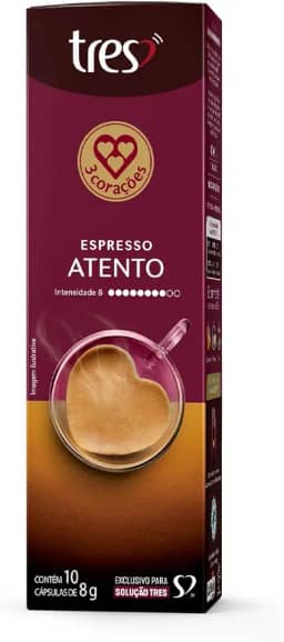 Cápsula de Café Espresso Atento 3 Corações 10 unidades