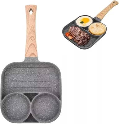 Frigideira Antiaderente 3 em 1 Para Ovos Omelete Hamburguer Pratica e Eficiente Muito Facil Para Limpar