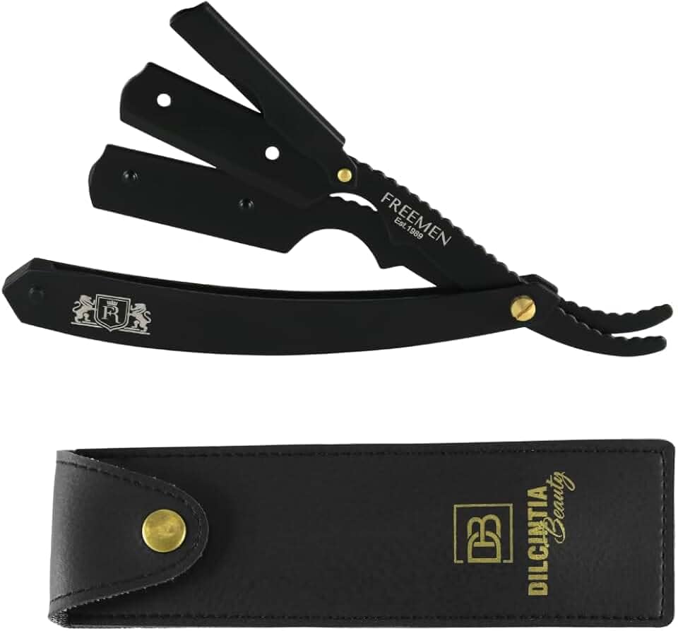 Navalhete para Barba Navalha Profissional para Barbeiro Aço Inox com Case Dilcintia