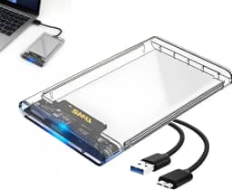 Case Externa Para HD Transparente USB 3.0 Sata 3.0 Suporta SSD e HD até 5TB Alta Velocidade Premium Compacto Plug Play Compatível Windows Mac