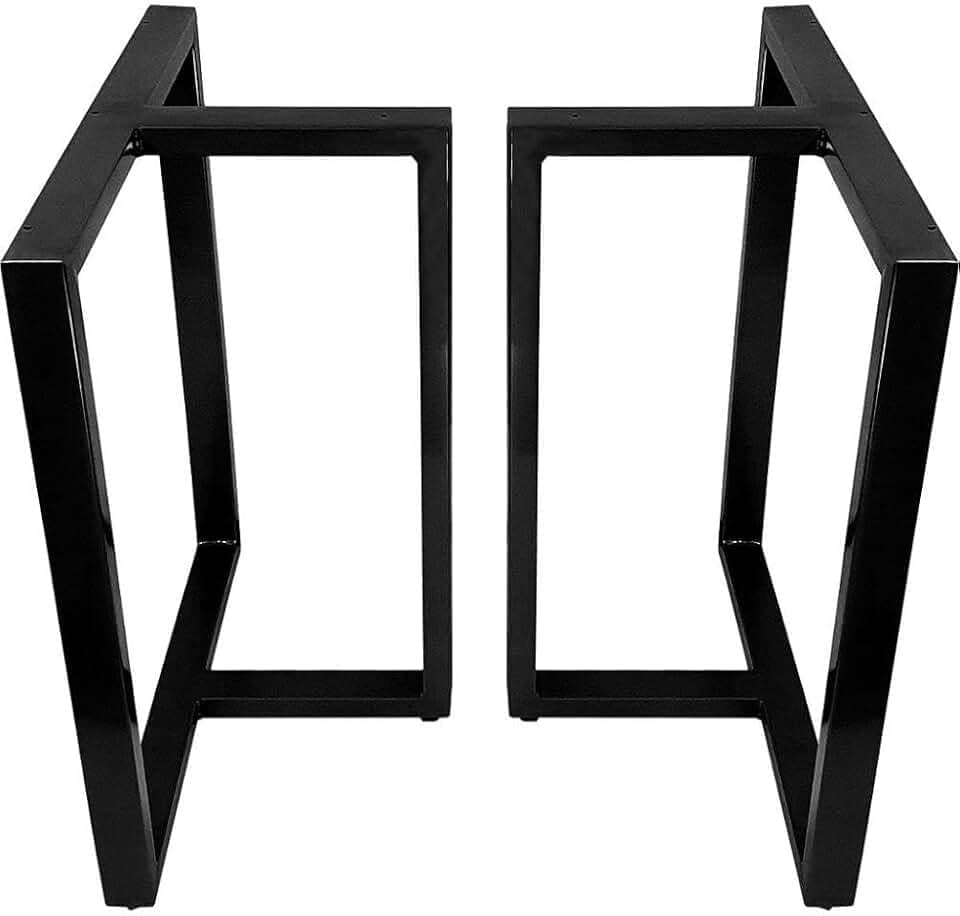 Base de Mesa de Jantar Kansas para Tampos de Vidro Pedra e Madeira até 200cm x 100cm - preta