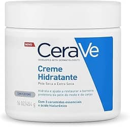 CeraVe Creme Hidratante Corporal, para Pele Seca a Extra Seca, com 3 Ceramidas Essenciais e Ácido Hialurônico, Hidratação Profunda e Duradoura, Tecnologia MVE, Sem Perfume, 453g