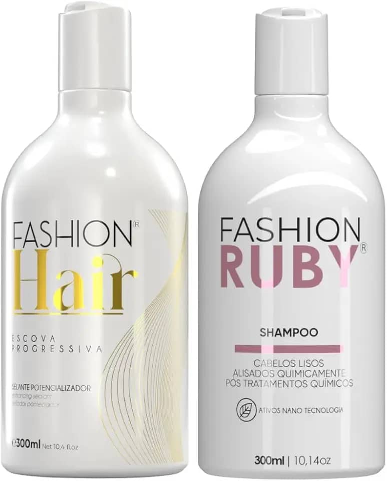 Kit Progressiva Profissional Fashion Hair 300ml + Shampoo Pós Química 300ml