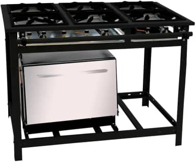 Fogão Industrial A Gás Venâncio 6 Bocas Alta Pressão Com Forno