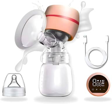 Bomba de Tirar Leite Elétrica Portátil Materno com Mamadeira Bombinha Extratora Coletor Infantil Automatica Digital 9 Níveis de Sucção Baixo Ruído Confortável 2 Modos Bebê Neném Fácil de Limpar Bombinha