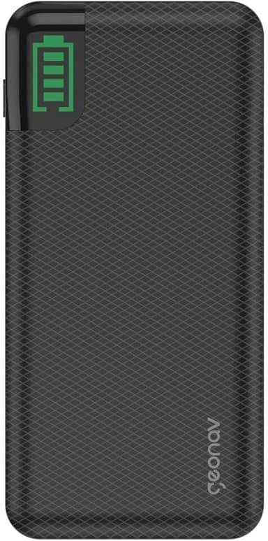 Geonav Power Bank, Carregador Portátil Universal 20.000mAh, 2 saídas USB QC 3.0 para carregamento rápido + 1 saída USB-C (PD) até 18W, até 7 recargas, PB20KBK, Preto