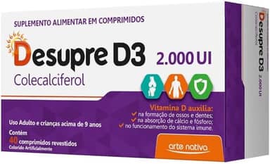 Vitamina D Desupre D3 2.000UI Colecalciferol 40 Comprimidos