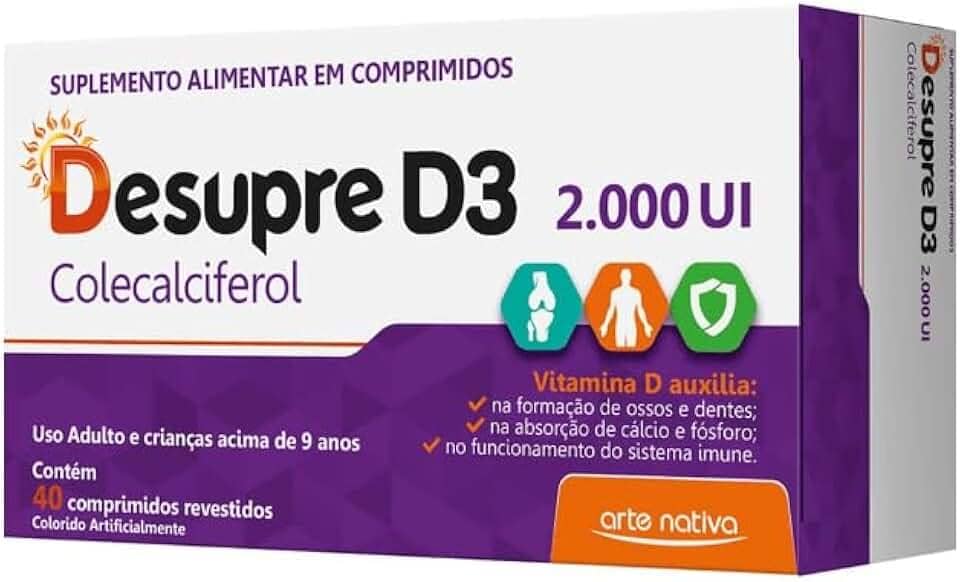 Vitamina D Desupre D3 2.000UI Colecalciferol 40 Comprimidos