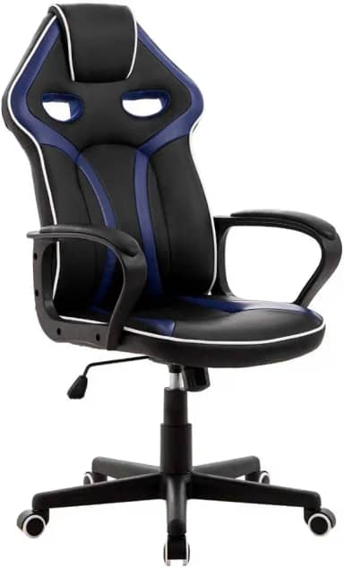 Cadeira Gamer Pelegrin em Couro Pu Pel-3017 Preta e Azul
