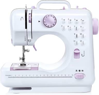 Mini Máquina de Costura Multifuncional Bivolt – 12 Pontos, Doméstica para Reparos e Artesanato, Adaptável a