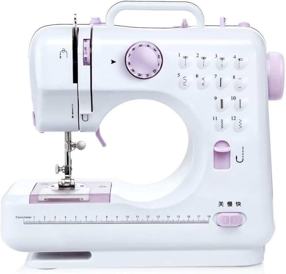 Mini Máquina de Costura Multifuncional Bivolt – 12 Pontos, Doméstica para Reparos e Artesanato, Adaptável a