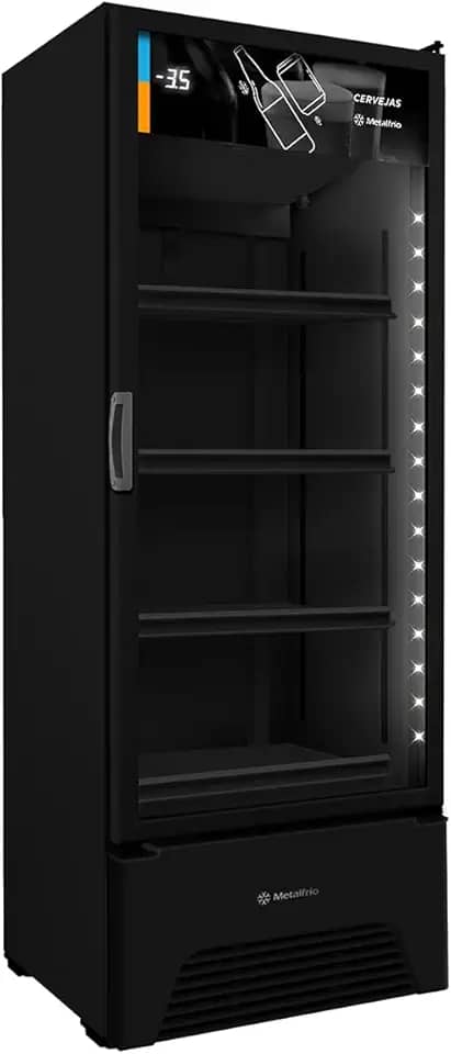 Cervejeira Expositor Vertical Porta de Vidro 220V VN50AH Optima All Black 497 Litros - Metalfrio