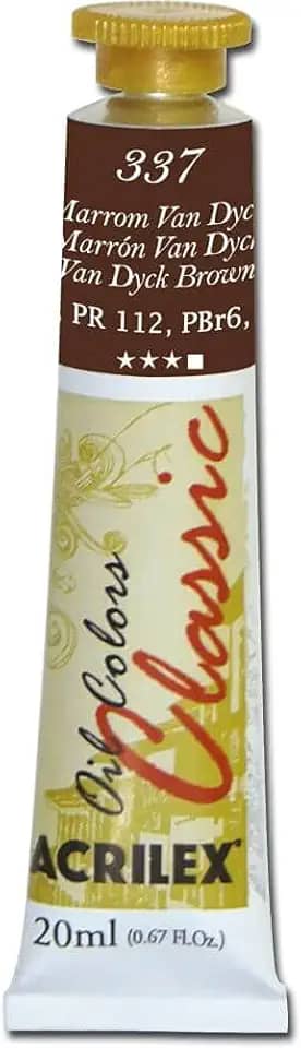 Tinta a Óleo Para Telas, Acrilex, Marrom Van Dick, 20 ml