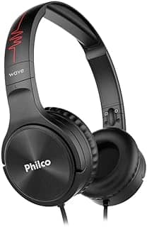 Fone de ouvido, PFO02P com Cabo Flat emborrachado, Concha almofadada, Preto, Philco