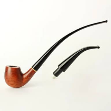 MUXIANG Cachimbos Churchwarden com substituição da haste de dois bocais Cachimbo de Madeira Longo Filtros de 9 mm 10 Ferramentas de limpeza Bola de tela de tubo Raspador Escovar filtro de tela de tubulação Suporte Saco AD0015