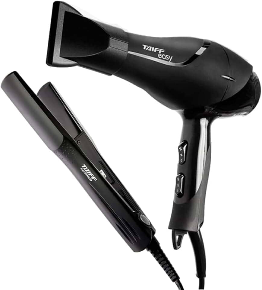 KIT TAIFF SECADOR PROFISSIONAL EASY 1700W - 127V + PRANCHA ALISADORA CERAMICA 180ºC - BIVOLT