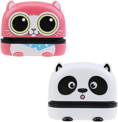 Carimbo de nome personalizado, nome personalizado para roupas de estudante de bebê capítulo dos desenhos animados selo infantil bonito para crianças, carimbo de lavagem à prova d'água não desbotado 4 estilos de animais (2 Pacote 02)