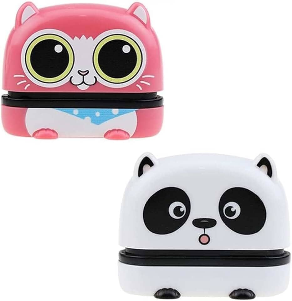 Carimbo de nome personalizado, nome personalizado para roupas de estudante de bebê capítulo dos desenhos animados selo infantil bonito para crianças, carimbo de lavagem à prova d'água não desbotado 4 estilos de animais (2 Pacote 02)