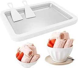 máquina de fazer rolo de sorvete máquina de sorvete enrolado, panela de ponto doce, placa fria instantânea, ideal para fazer sorvete enrolado, raspadinhas, sorvete de iogurte congela