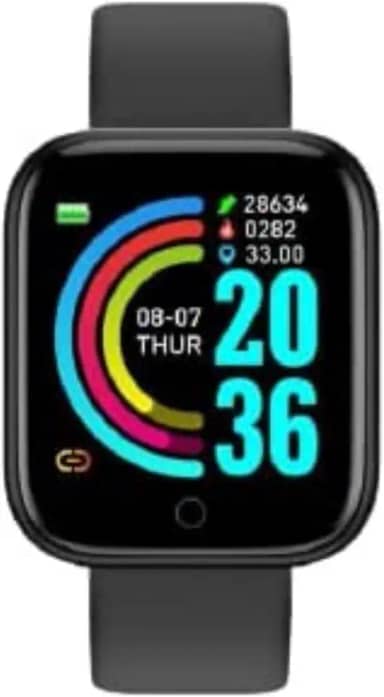 Smartwatch D20/Y68 Notificações Controle de Música Dados corporais Tela de 1,3 Polegadas (Preto)