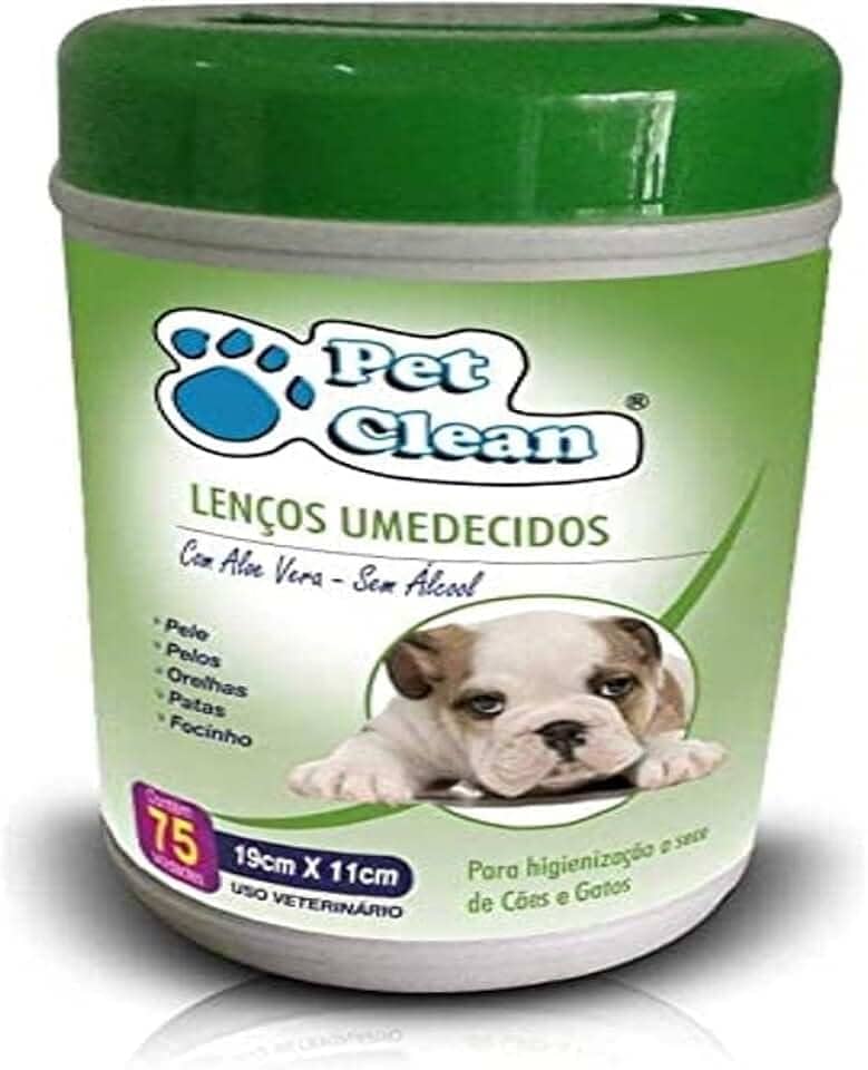 Lenço Umedecido para Filhotes 75 Unidades, Pet Clean