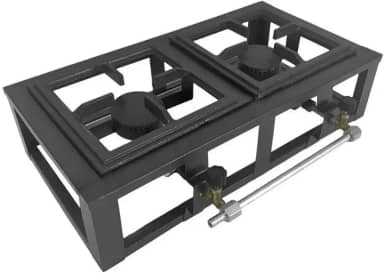 Fogão Industrial de Mesa Alta Baixa Pressão 2 bocas Fogareiro para camping ou caminhoneiro- Fogareiro Duplo Versátil (Baixa Pressao)