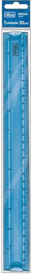 Tilibra - Regua 30cm Flexivel Azul Bl, Multicor