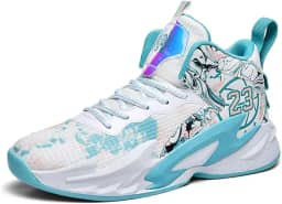 Tênis de basquete masculino de cano alto, calçados esportivos respiráveis ​​e acolchoados, tênis para quadra de basquete interna e externa para adolescentes Equipamento de basquetebol