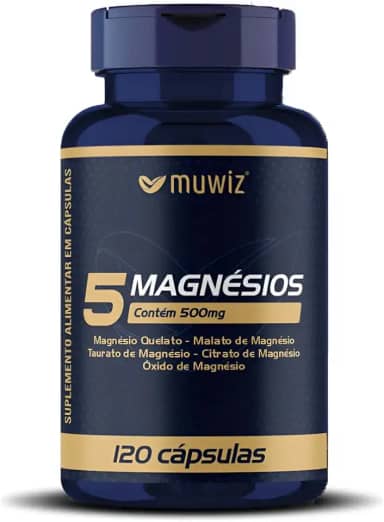 5 Magnésios Completo Alta Absorção 120 Cápsulas 500mg