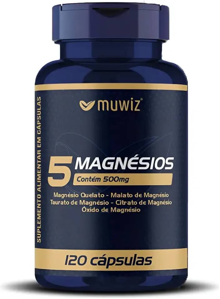 5 Magnésios Completo Alta Absorção 120 Cápsulas 500mg