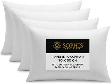 Travesseiro Macio 50X70cm Fibra Siliconada Antialérgico Anti Ácaro Toque Macio Pluma Capa de Algodão Percal Lavável na Máquina de Lavar 180 fios Suporte Macio Tecido Matelassê Perfil Médio (4)