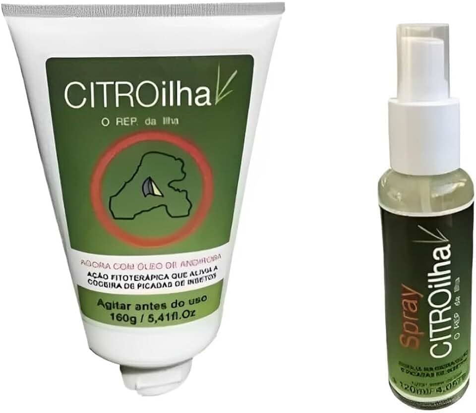 Kit Repelente Spray e Repelente Creme Citroilha Contra Pernilongos Borrachudos Mosquitos da Dengue Proteção Natural Citronela Para Repelir Insetos e Moscas Ideal para Uso ao Ar Livre e Casa