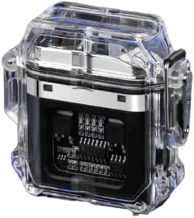 Isqueiro Recarregável Tipo C com Cordão A Prova D´agua Feito de Plasma Portátil Bivolt Acendedor de Arco Duplo Elétrico a Prova de Vento Ar Livre Ideal Para Acampamentos Linha PREMIUM SYANG (PRETO)