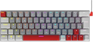 TECLADO MECÂNICO GAMER PCYES KUROMORI 60% WHITE GHOST - SWITCH RED - LED RAINBOW - PTKMWG60RD