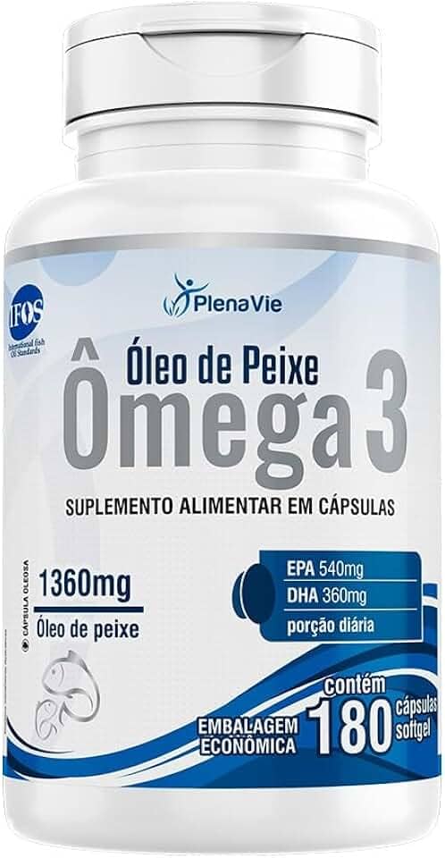 Floral Ervas do Brasil, Omega 3 1360mg DHA EPA 180 cápsulas Pote Econômico Óleo de Peixe