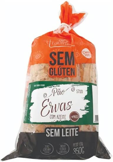 PÃO FORMA ERVAS C/AZEITE SEM GLÚTEN 350G EQUILIBRE