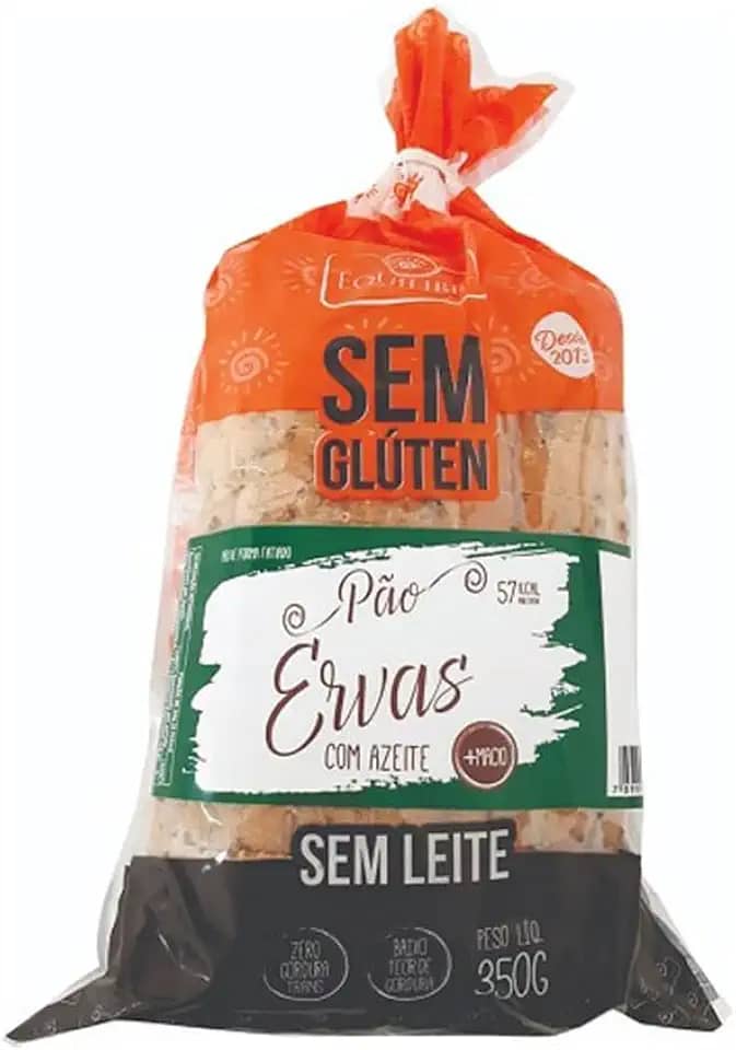 PÃO FORMA ERVAS C/AZEITE SEM GLÚTEN 350G EQUILIBRE