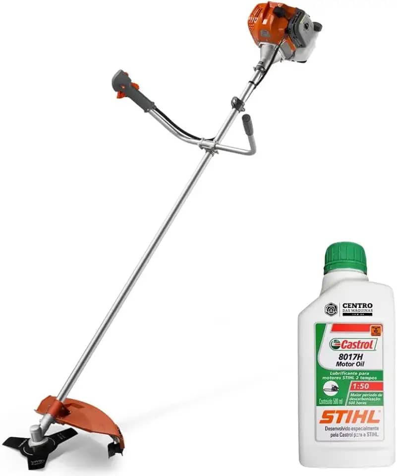 Roçadeira Profissional Com Óleo Stihl Rl430acntk Tekna 2t 43cc 1,7hp 9.000rpm Robusta e de Alta Performance Lâmina 3 Pontas e Carretel Nylon