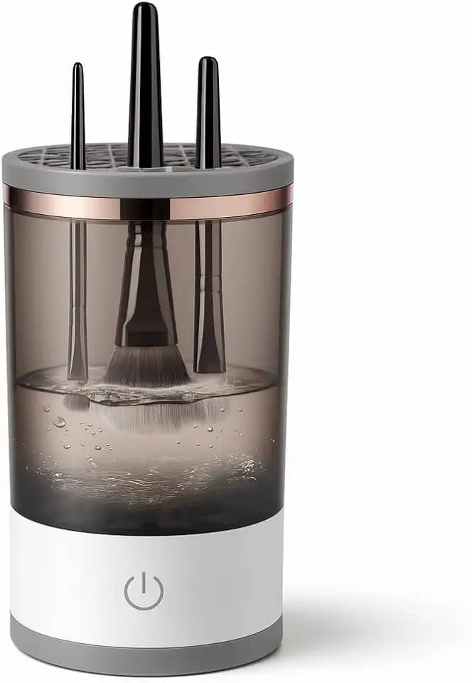 Higienizador Elétrico de Pincéis e Esponjas de Maquiagem – Limpeza Automática com Água e Secagem Rápida, Portátil, Recarregável USB, Prático, Higiênico e Ideal para Uso Diário e Profissional