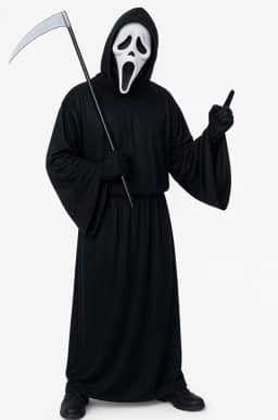 Fantasia Capa Do Pânico C/Mascara E Foice Adulto Halloween