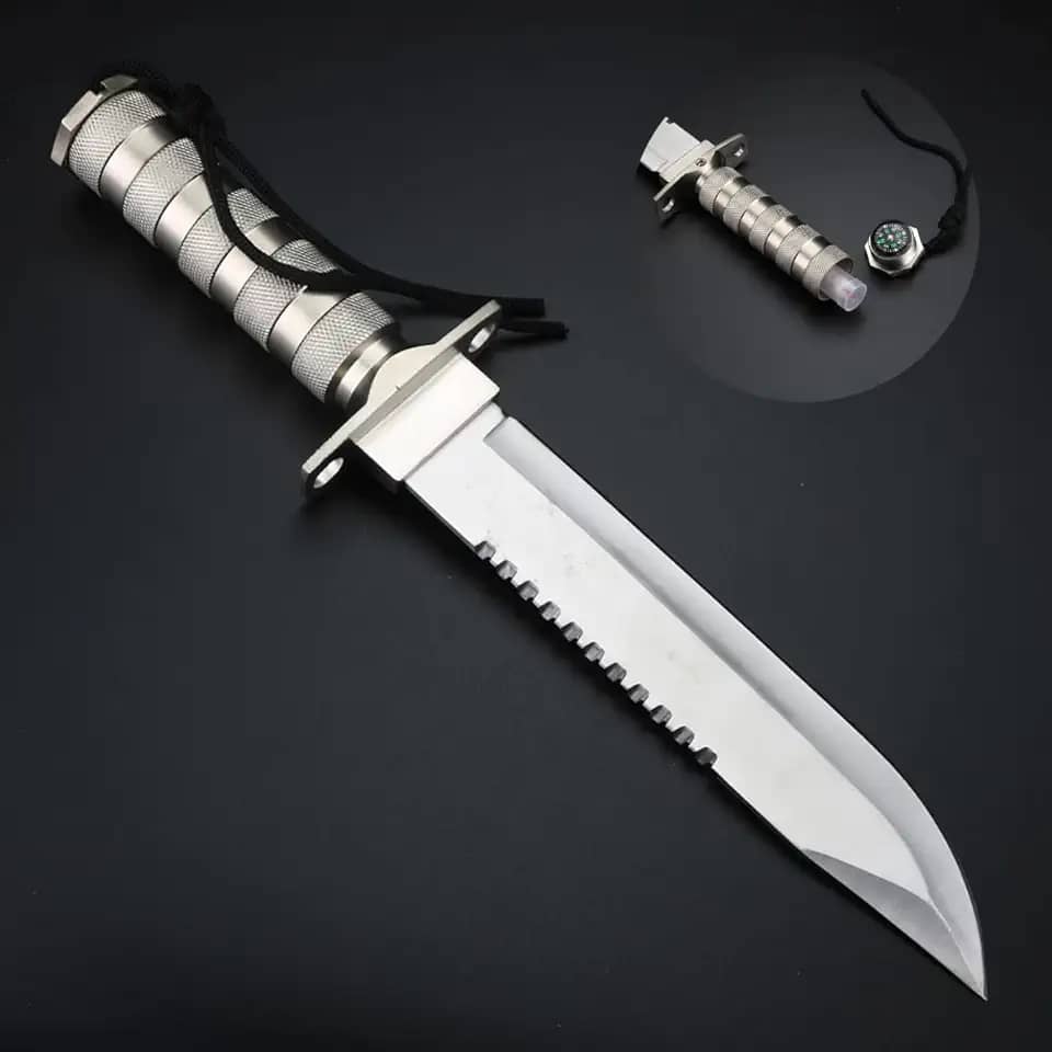 Faca Tática Rambo Sobrevivência Afiada Robusta Com Compartimento Secreto