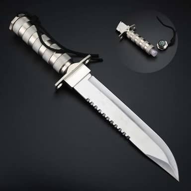 Faca Tática Rambo Sobrevivência Afiada Robusta Com Compartimento Secreto