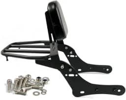 Worldmotop Motocicleta Sissy Bar Encosto Traseiro Assento de Passageiro Substituição para Kawasaki Vulcan S 650 VN650 2015 2016 2017 2018 2019 2020, Encosto Destacável (com bagageiro)