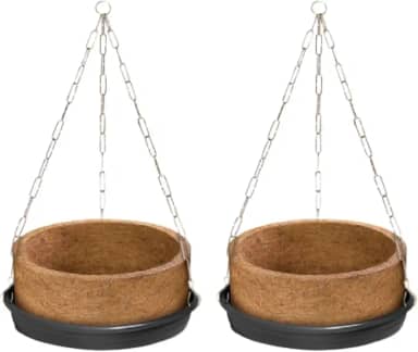 Kit 2 Vaso Com Suporte Suspenso Completo Grande 04 Para Samambaia - Corrente e Prato