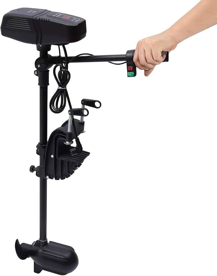 Motor de pesca elétrico 260 libras Motor de barco a motor elétrico 48 V Motor de popa de barco Motor de popa, 2300Rmp 1400W Ajuste de altura do motor elétrico 360 ° até para barcos inflados,